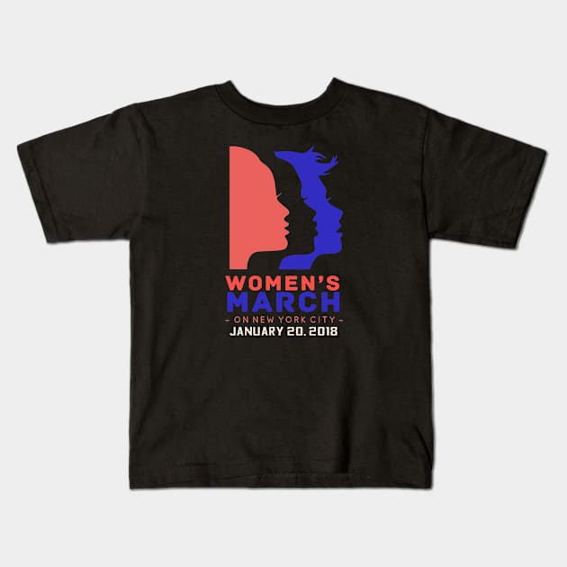 women's march new york city Kids T-Shirt by zakytuntun